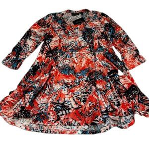 Attitudes By Renee Floral Top Side Pockets 3/4 Sleeves XS Womens NWT